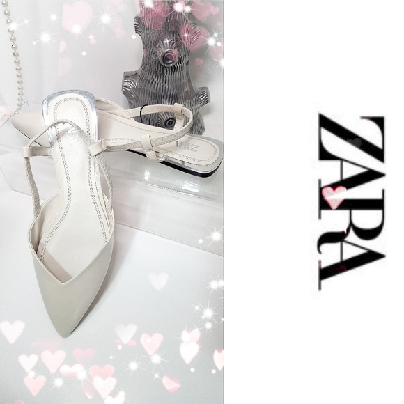 🔖Zara🔥Ballerina Pointy Slingback Flat - Picture 3 of 8